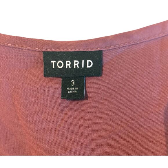 Torrid Hi-Low Challis Tank Top, Pink/Mauve, Dusty Rose Size 3 (3X, 22-24) - Picture 4 of 6